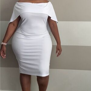 Grace Karin White Off-Shoulder Midi Dress